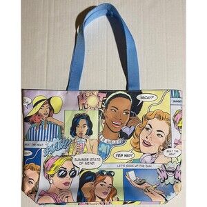Estée Lauder Tote Bag Beach Summer Comic Blue